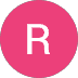 A pink circle with a white, uppercase letter R centered inside on a light gray background, perfect for a spinal decompression clinic or chiropractor in Denton, Texas.