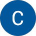 A blue circle with a white uppercase letter C centered inside it, representing a chiropractor in Denton, Texas.